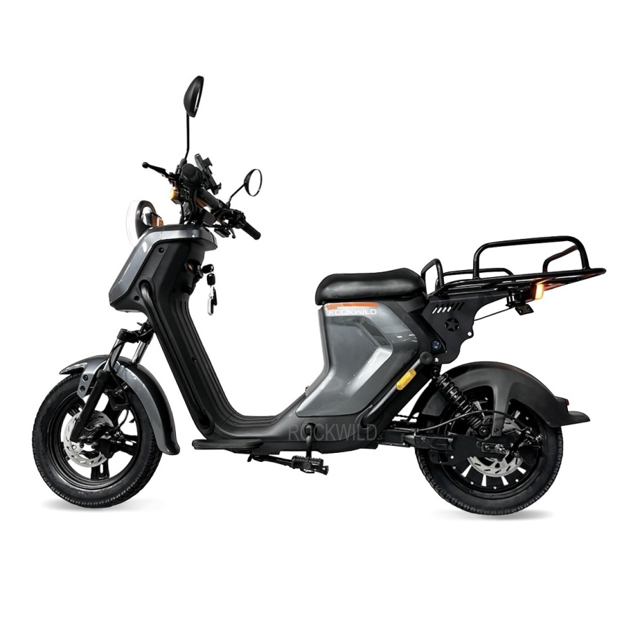 Электроскутер Rockwild Combo серый сбоку